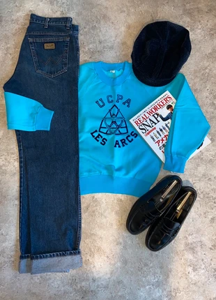 🎿 Crewneck bleu ciel – UCPA Les Arcs – Made in France – années 80, brand: BleuFrère Paris, condizioni: Buone, taglia: S, €39.00, €41.65 include la Protezione acquisti Pro