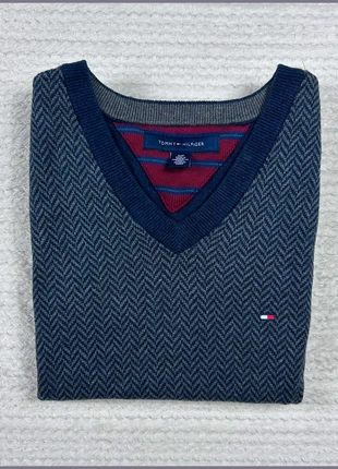 Sweat/Pull Tommy Hilfiger sans manche Gris/Bleu / Col V / Logo brodé / Taille S Homme, marque: Tommy Hilfiger, état: Très bon état, taille: S, 23,00 €, 24,85 € Protection acheteurs incluse