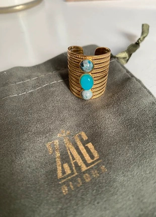 Bague pierres véritables ajustable type Zag, marque: Inconnu, état: Neuf sans étiquette, taille: Ajustable, 25,00 €, 26,95 € Protection acheteurs incluse