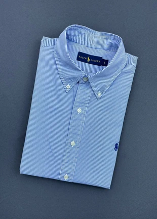 Chemise Homme en Coton - Rayures Bleu/Blanc - Logo brodé Bleu Ralph Lauren - Taille L, brand: Ralph Lauren, condition: Very good, size: L, €55.00, €58.45 includes Buyer Protection Pro