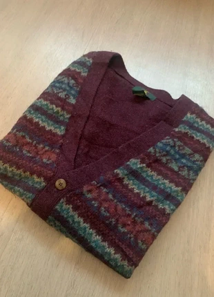 Gilet vintage Club Room 100 % pure laine Shetland – bordeaux motif Fair Isle – taille M, brand: Club Room, condizioni: Ottime, taglia: M, €75.00, €79.45 include la Protezione acquisti