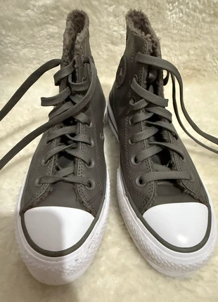 Chuck Taylor Leather Grey Fleece-Lined Converse UK 3.5 – Cozy & Stylish!, brand: Converse, condition: Very good, size: 3.5, £22.00, £23.80 includes Buyer Protection