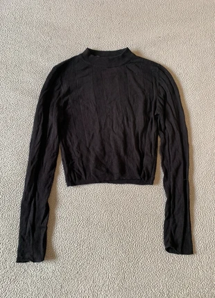 Jersey negro ajustado manga larga cuello halter, marca: Bershka, estado: Nuevo sin etiquetas, tamaño: M / 38 / 10, 3,00 €, 3,85 € Protección al comprador incluida