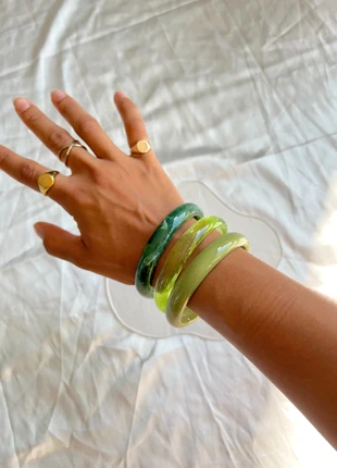 Beautiful set of 3 green bracelet bangles, brand: LUNARA Studio, condition: Very good, £13.00, £14.35 includes Buyer Protection Pro