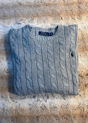 Pull col rond en maille torsadé Ralph Lauren Gris logo brodé Noir - Taille XL Homme, marque: Ralph Lauren, état: Très bon état, taille: XL, 50,00 €, 53,20 € Protection acheteurs incluse