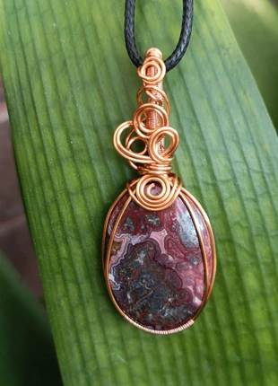 Ciondolo con Agata Crazy Lace rossa, marque: Green, état: Très bon état, 22,00 €, 23,80 € Protection acheteurs incluse