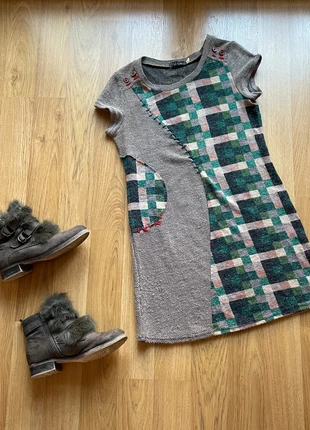 Robe / dress/ Vestido patchwork manga corta cuadros estampado beige verde beige rojo T.M, marque: Local, état: Très bon état, taille: M / 38 / 10, 5,50 €, 6,48 € Protection acheteurs incluse