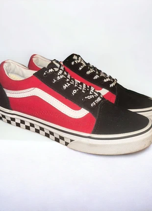 Vans Old Skool red and black checkerboard sole sneakers, brand: Vans, condition: Very good, size: 3 junior | EU 36, £34.37, £37.42 includes Buyer Protection