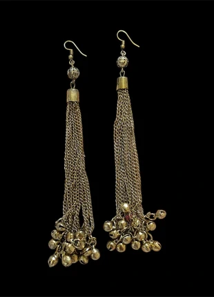 Gold chain tassel drop earrings, condition: Very good, £10.00, £11.20 includes Buyer Protection