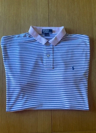 Ralph Lauren Polo Shirt - Blue & Pink Stripped - Medium, brand: Ralph Lauren, condition: Good, size: M, £15.00, £16.45 includes Buyer Protection