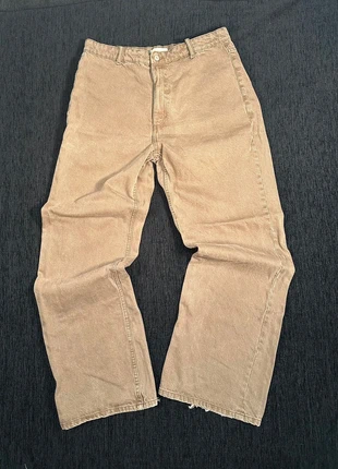 ZARA vintage brown baggy jeans 100% cotton raw hem Y2K streetwear L, marque: Zara, état: Très bon état, taille: L, 16,50 €, 18,03 € Protection acheteurs incluse