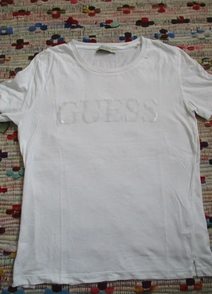 Tee-shirt m/c blanc " Guess " Los Angeles TM tbe, merk: GUESS, staat: Heel goed, maat: M / 38 / 10, € 3,00, € 3,85 inclusief Kopersbescherming