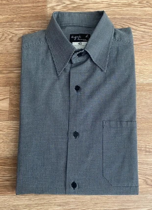 Chemise homme - Agnès b. - gris & noir - 100 % coton - Made in France - taille S (étiquette 38), marque: Agnes b, état: Très bon état, taille: S, 32,00 €, 34,30 € Protection acheteurs incluse