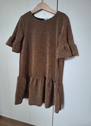 Gouden feestjurk The New, marque: The New, état: Bon état, taille: 6 ans / 116 cm, 7,50 €, 8,58 € Protection acheteurs incluse