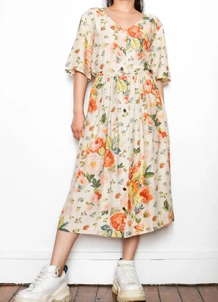 Floral dress | Robe à fleurss, marque: United Colors of Benetton, état: Bon état, taille: L / 40 / 12, 14,00 €, 15,40 € Protection acheteurs (Pro) incluse