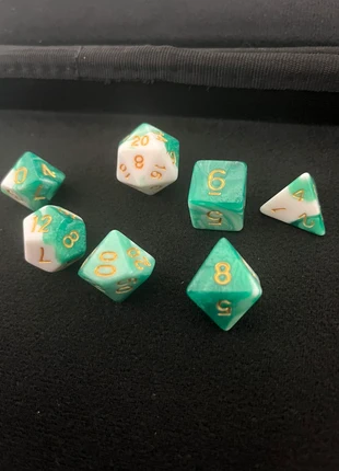 Green and white dnd dice set, brand: D&D, condition: New with tags, £6.00, £7.00 includes Buyer Protection