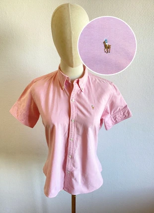 Chemise femme Ralph Lauren manches courtes – Taille 8 (M), Logo brodé, marque: Ralph Lauren, état: Très bon état, taille: M / 38 / 10, 35,00 €, 37,45 € Protection acheteurs incluse