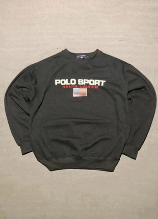 Black Polo Sport Sweatshirt with Bold White Logo & USA Flag 🎴, brand: Polo Sport Ralph Lauren, condizioni: Ottime, taglia: M, €45.00, €47.95 include la Protezione acquisti