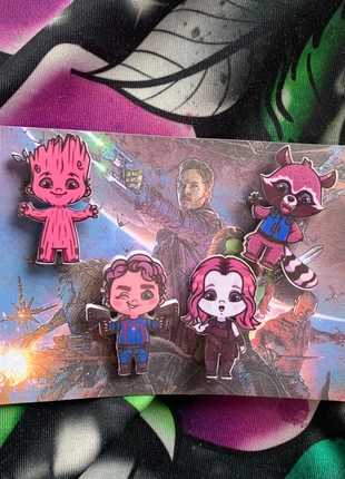 Guardians of the galaxy pin badge set - 4 pins on a backing card, brand: Ideal, condition: Very good, £6.99, £8.04 includes Buyer Protection