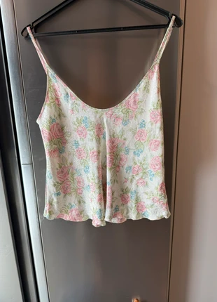 Floral satijnen cami top pastel rozen M/L, marque: geen merk, état: Bon état, taille: L / 40 / 12, 3,00 €, 3,85 € Protection acheteurs incluse