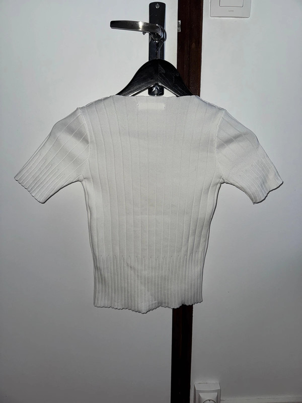 Pull manches courtes blanc - photo numéro 2