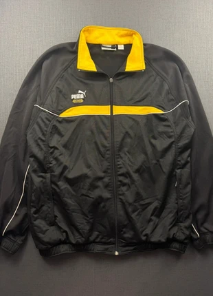 Veste track jacket vintage Puma King noire et jaune logo brodé style sportswear rétro années 2000, brand: Puma, condition: Very good, size: XL, €30.00, €32.20 includes Buyer Protection
