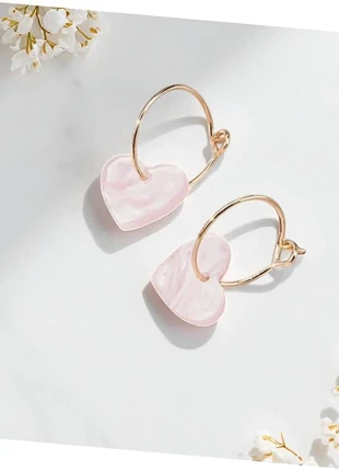Boucles d'oreilles créoles dorées cœur rose, brand: Boutique vintage, condition: Very good, €3.00, €3.85 includes Buyer Protection