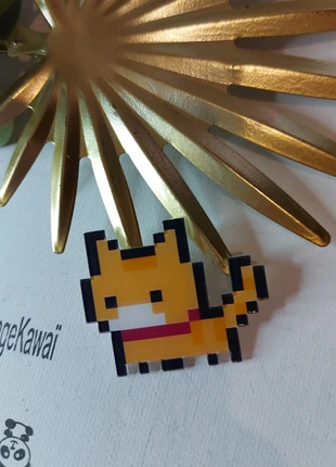 Broche chat résine acrylique orangé kawai pixels minecraft, brand: vintage kawai, condizioni: Ottime, €5.90, €6.90 include la Protezione acquisti
