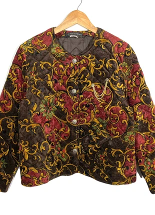 Blazer Capitonné Graphique Baroque Chic Vintage 80’s Donna Di Cuori, brand: Donna di Cuori, condition: Very good, size: L / 40 / 12, €36.00, €38.50 includes Buyer Protection Pro