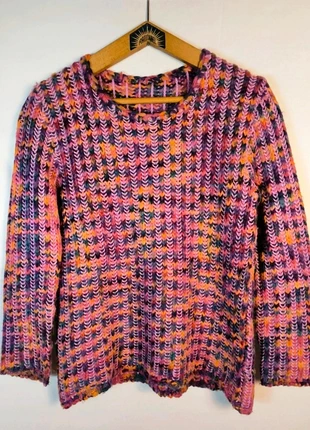 Pull col rond en laine multicolore vintage made in Italy, marque: Vintage Dressing, état: Bon état, taille: S / 36 / 8, 10,00 €, 11,20 € Protection acheteurs (Pro) incluse