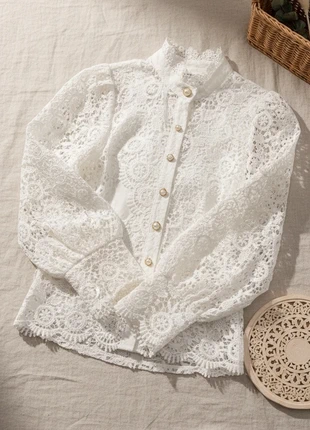 Blouse manches longues à dentelle blanche taille S bohème, marque: sans marque, état: Très bon état, taille: S / 36 / 8, 38,99 €, 41,64 € Protection acheteurs incluse