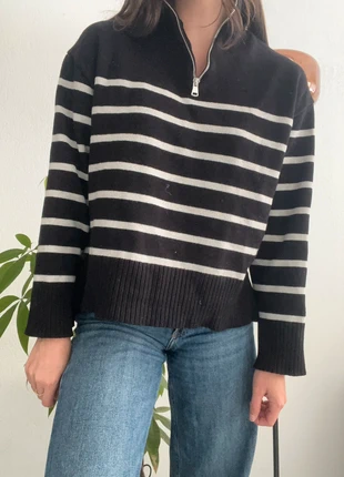 Pull rayé col montant, marke: Zara, zustand: Sehr gut, größe: S / 36 / 8, 10,00 €, 11,20 € inklusive Vinted-Käuferschutz