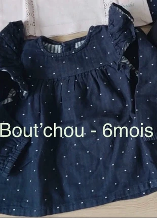 blouse manches longues, marque: Bout'chou, état: Très bon état, taille: 6-9 mois / 68 cm, 1,00 €, 1,75 € Protection acheteurs incluse