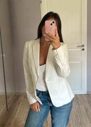 joli blazer blanc, marque: H&M, état: Très bon état, taille: L / 40 / 12, 15,99 €, 17,49 € Protection acheteurs incluse