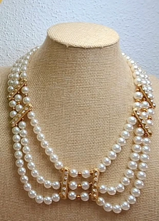 Colier en perles vintage chic, marca: Vintage Chic, estado: Muy bueno, 25,00 €, 26,95 € Protección al comprador incluida