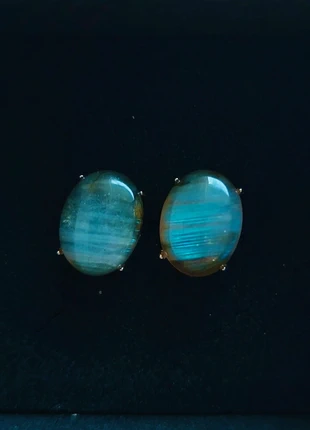 Natural labradorite and cupronickel earrings, état: Neuf sans étiquette, 7,00 €, 8,05 € Protection acheteurs incluse