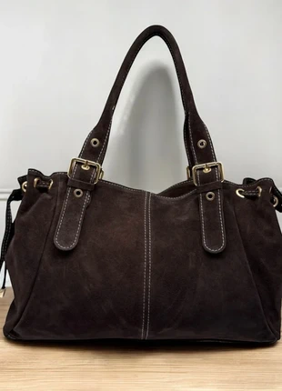 sac de cours 100% daim  Italien  louisa lee marron foncé, brand: Louisa Lee, condition: New with tags, €89.90, €95.10 includes Buyer Protection Pro
