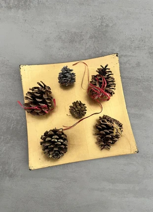 Assiette dorée + lot 6 pommes de pin déco, marque: Noël, état: Très bon état, 1,50 €, 2,28 € Protection acheteurs incluse