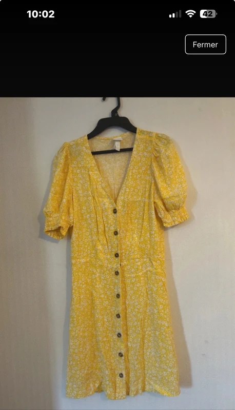 👗 Robe jaune a fleur - Taille S - photo numéro 2