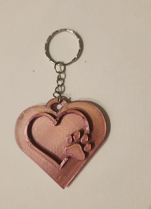 🐾 Porte-clés cœur avec patte, état: Neuf sans étiquette, 2,50 €, 3,33 € Protection acheteurs incluse