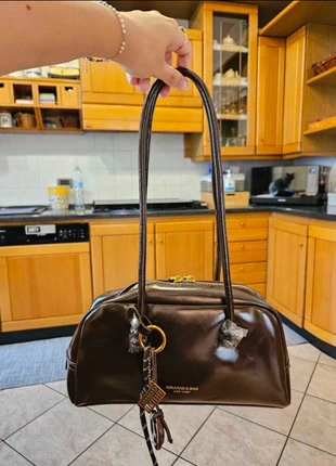 Brown Glossy Mini Handbag, brand: Vintage Love, condition: Very good, €55.00, €58.45 includes Buyer Protection