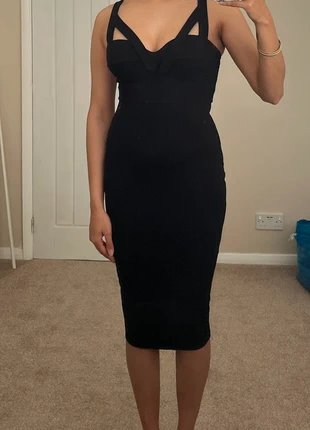 Black midi dress, brand: PrettyLittleThing, condition: Very good, size: XS / 6, £5.00, £5.95 includes Buyer Protection