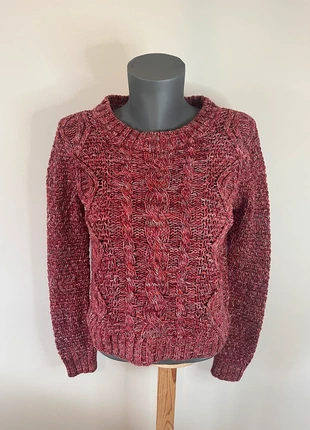 Pull grosses mailles rouge bordeaux Camaïeu femme taille 2 coton col rond court, brand: Camaïeu, condition: Very good, size: M / 38 / 10, €9.30, €10.47 includes Buyer Protection