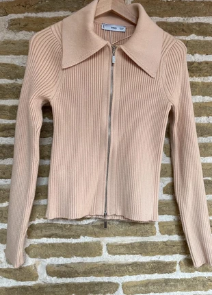 Cardigan mango abricot zippe femme  - taille m, marque: Mango, état: Neuf avec étiquette, taille: M / 38 / 10, 15,00 €, 16,45 € Protection acheteurs incluse