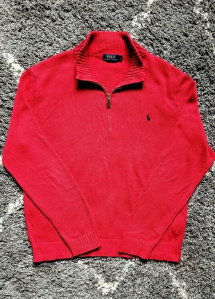 Pull Ralph Lauren 1/4 Zip Rouge | Taille L, brand: Ralph Lauren, condition: Very good, size: L, €40.00, €42.70 includes Buyer Protection