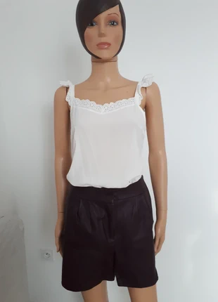 Short simili cuir Naf Naf bordeaux taille haute – T38 tendance & chic, brand: Naf Naf, condition: Very good, size: M / 38 / 10, €6.90, €7.95 includes Buyer Protection