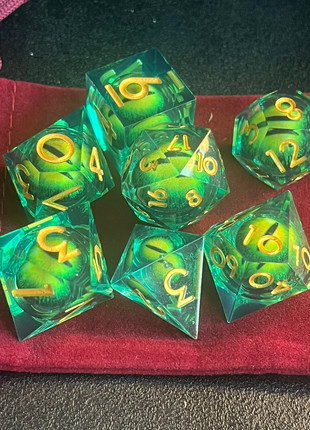 Dadi liquid core occhio di drago, estado: Novo sem etiquetas, €14.99, €16.44 inclui Proteção do Comprador