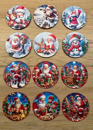 Dessous de verre de Noël en bois – motifs enfantins, condition: New without tags, €1.00, €1.75 includes Buyer Protection Pro