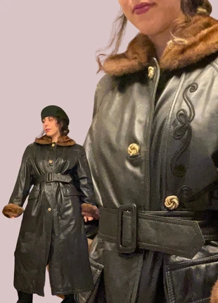 Leather soviet vinatge coat, marca: Vintage Dressing, estado: Muito bom, tamanho: M / 38 / 10, €100.00, €105.70 inclui Proteção do Comprador