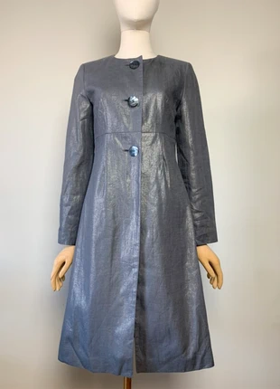 Veste mi longue grise métallisée en lin 123 #vestes #lin #123, merk: 123, staat: Heel goed, maat: S / 36 / 8, € 49,00, € 52,15 inclusief Kopersbescherming Pro
